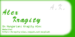 alex kragity business card